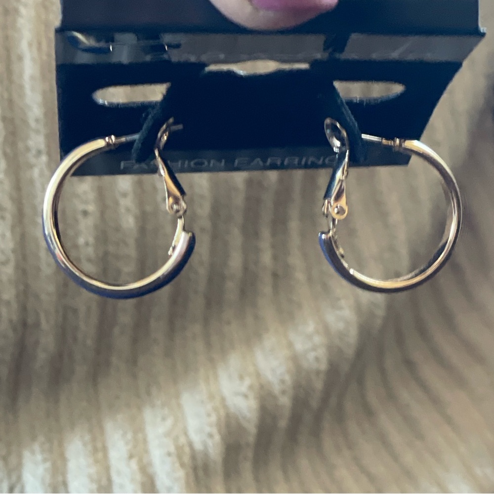Gold and Blue Hoop Earrings โ Taramanda - Picture 8 of 11